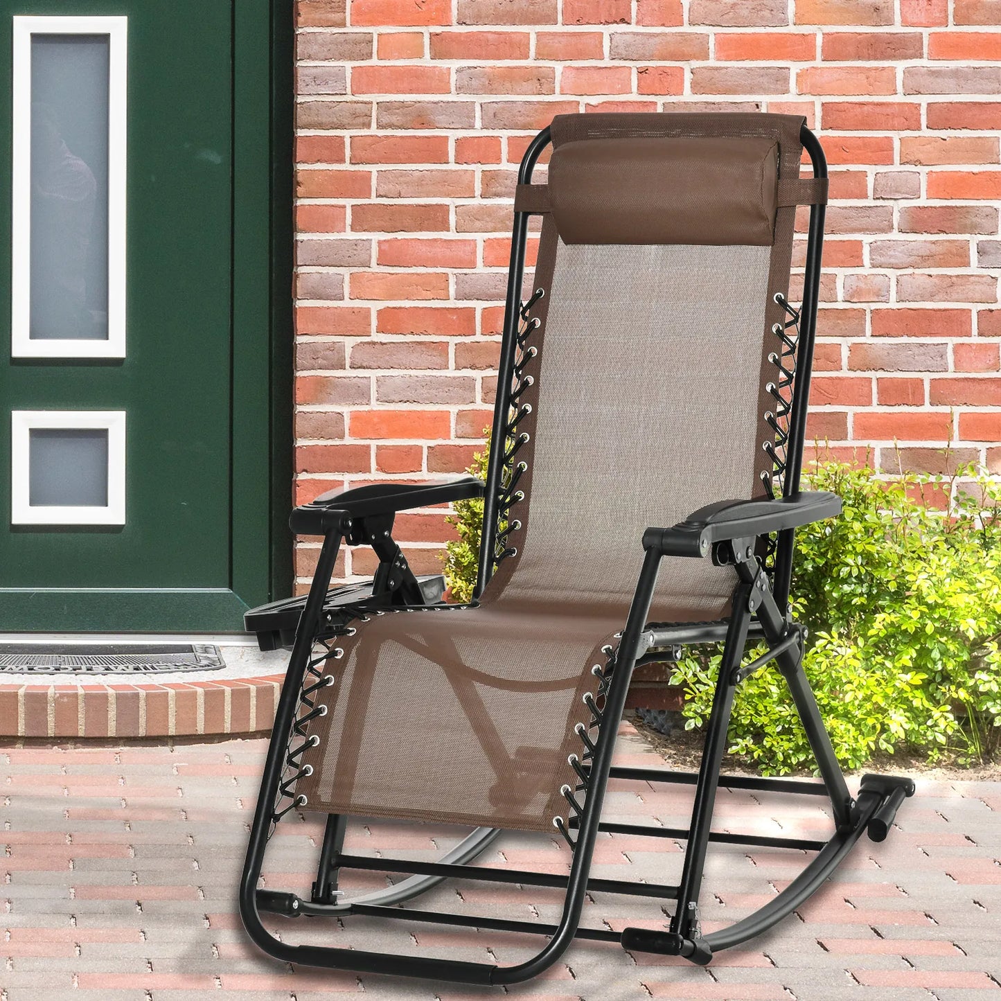 Outsunny Zero Gravity Reclining Rocking Chair Folding Lounge