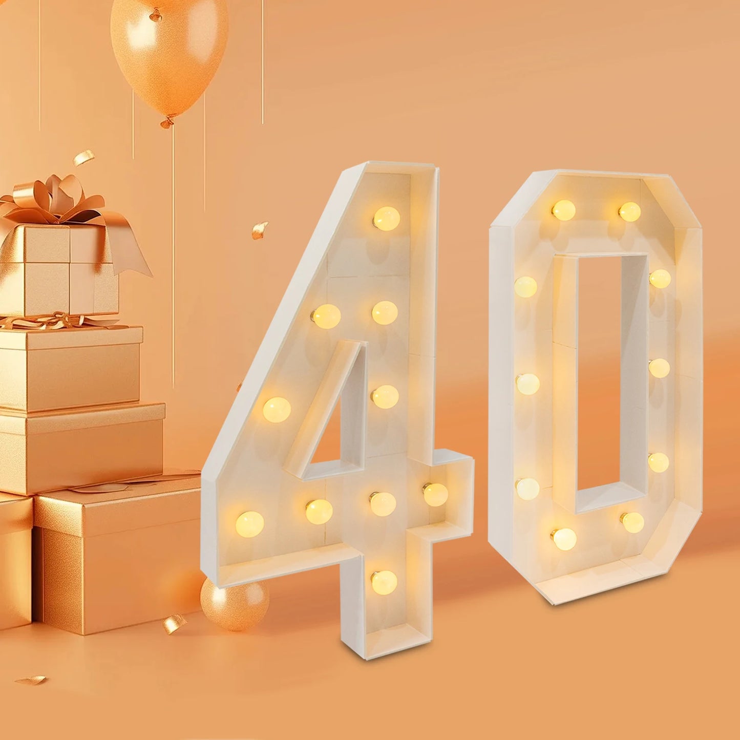 Glowing Digit Number Sets For Birthday Celebration Decor