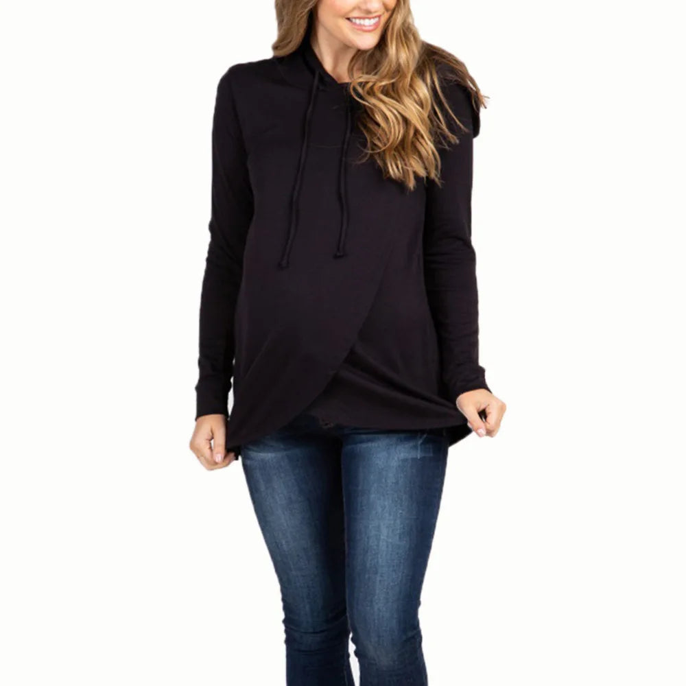 Guangdong Maternity Hooded Sweatshirt Nursing Long Sleeve Winter Wear