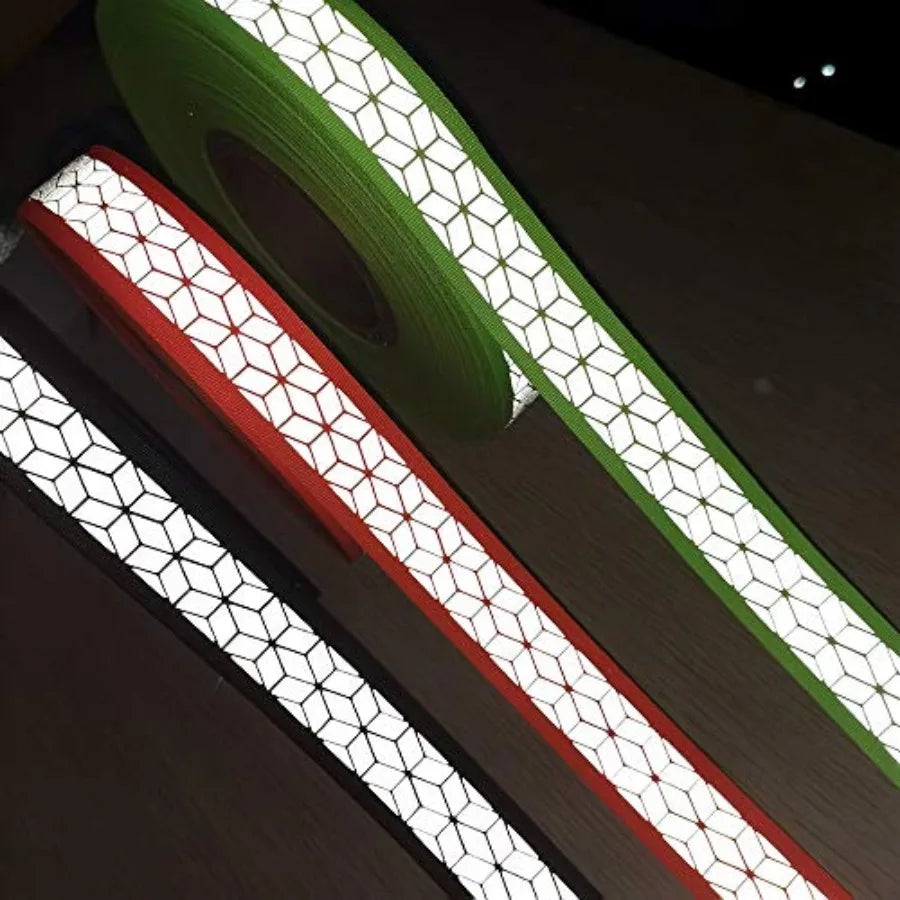 Silver Sew On Reflective Ribbon Tape for Chothing Safety Fabric Webbing Trim Strip 10yard