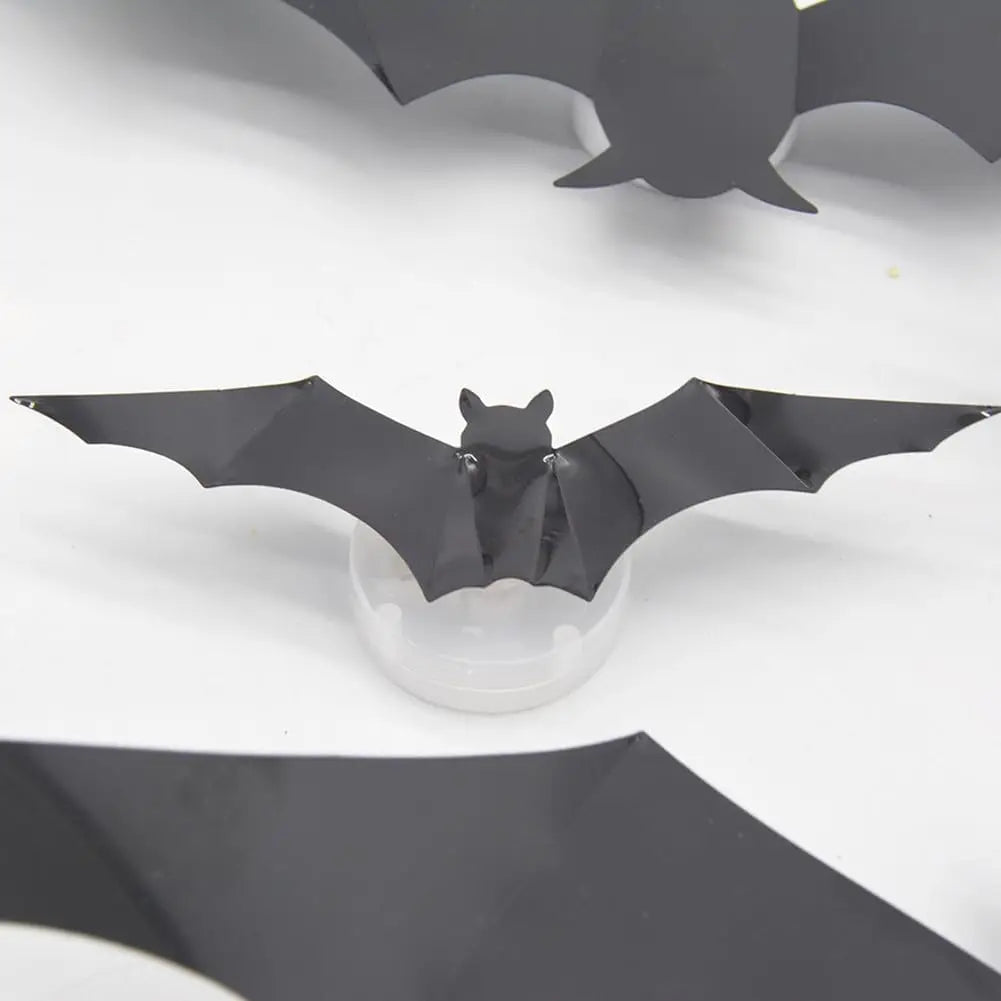 24pack Halloween 3D Bats Wall Decor, Luminous Scary Bat Window Cling