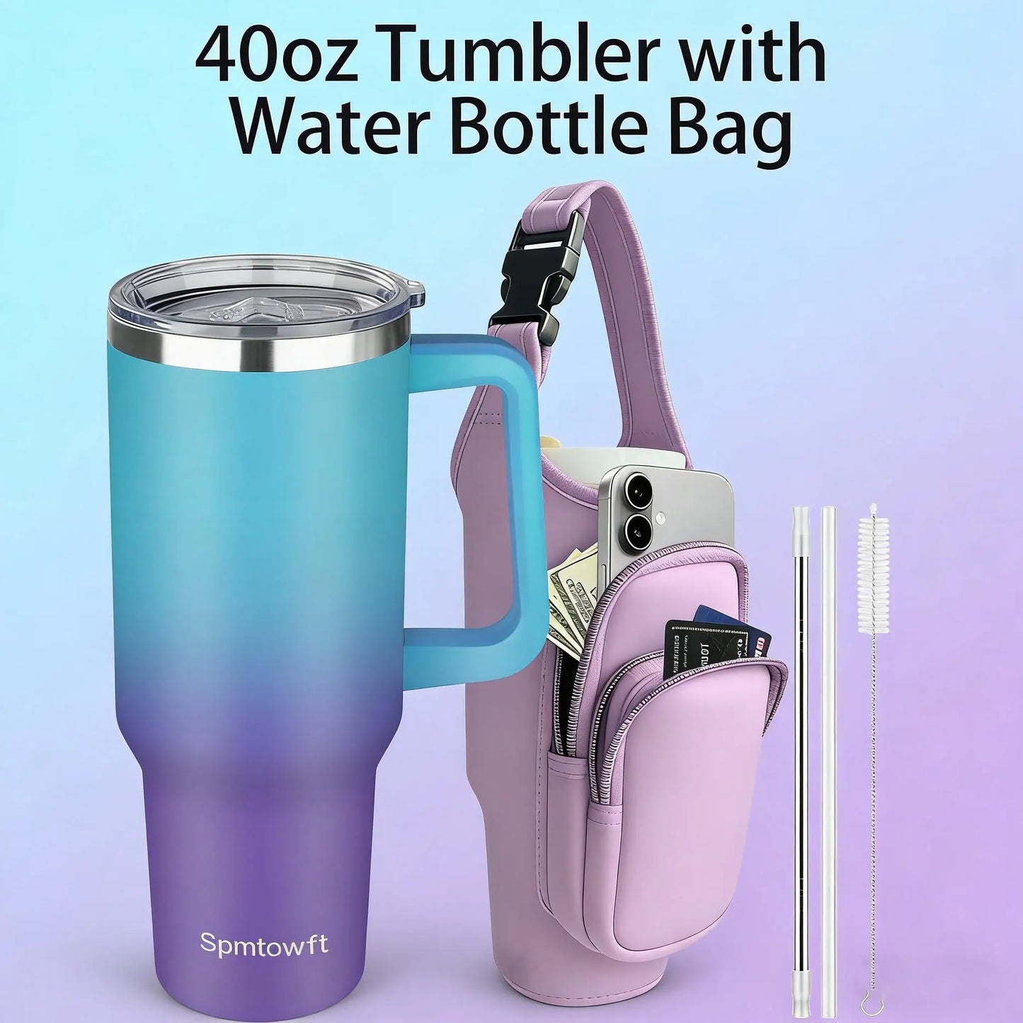 Double Wall Stainless Steel Insulated Tumbler With Handle
