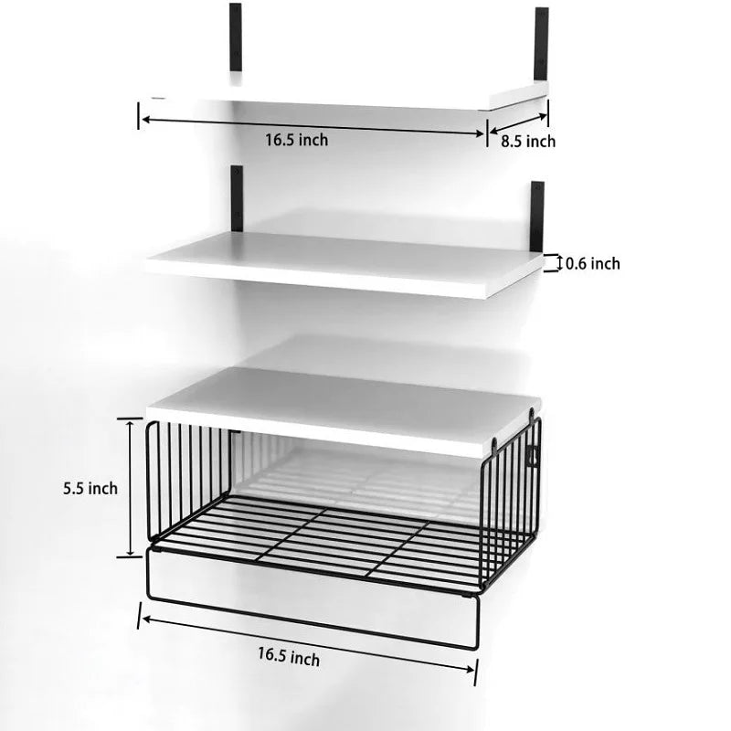 Hign-concerned Wall Mounted Shelves Floating Triple Tier