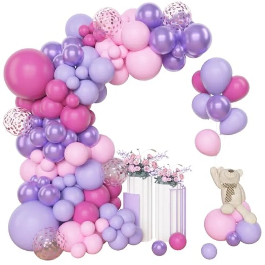 153pcs Balloon Garland Arch Kit, Different Sizes 18 12 10 5 inch Latex Metallic Confetti Gold Balloons Baptism Birthday Boho Ba