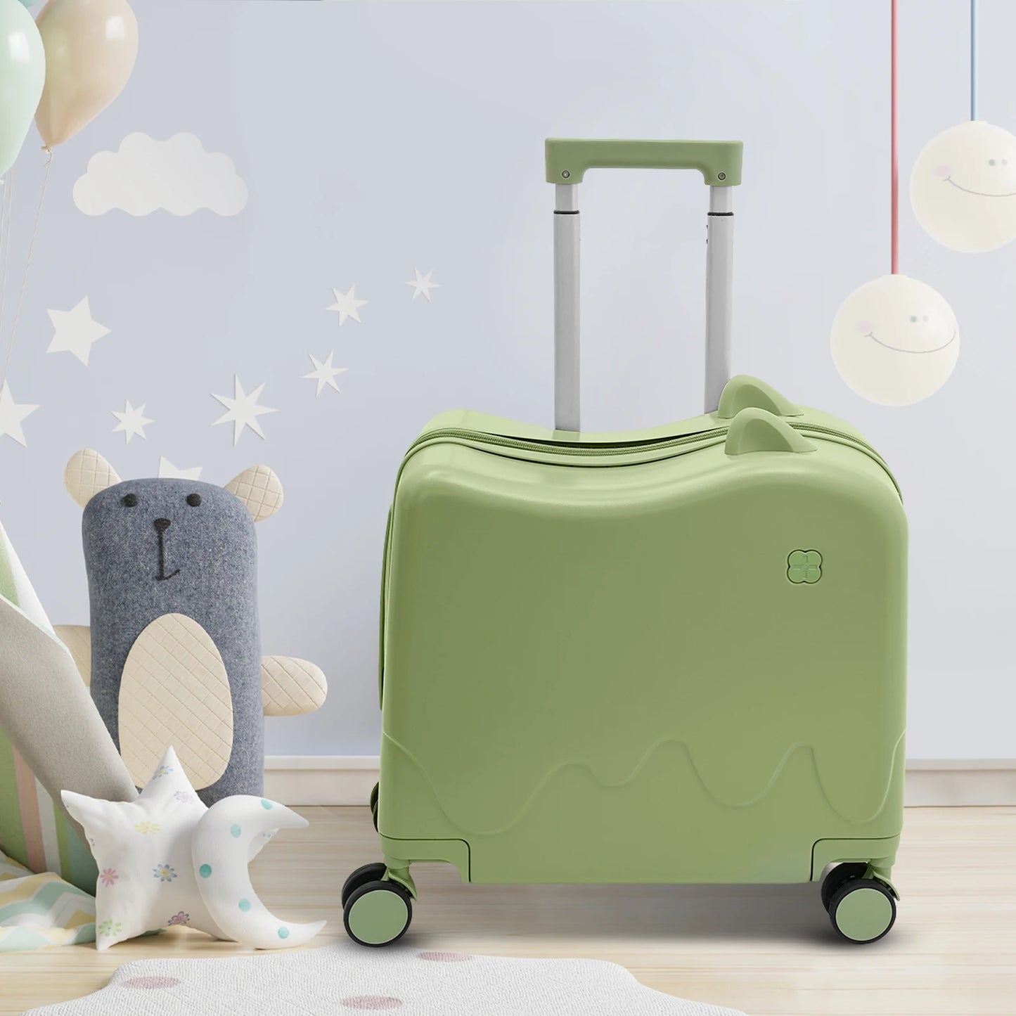 Kids Luggage Sit and Ride on Suitcase With Universal Wheels