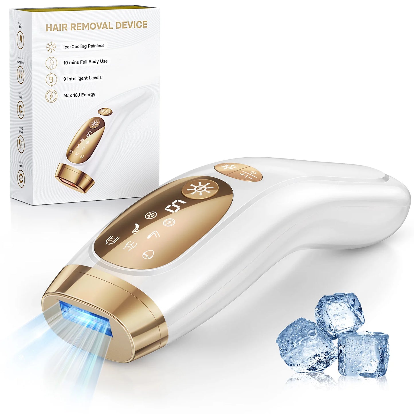 LYSMOSK IPL Laser Hair Removal Epilator With Ice Cooling