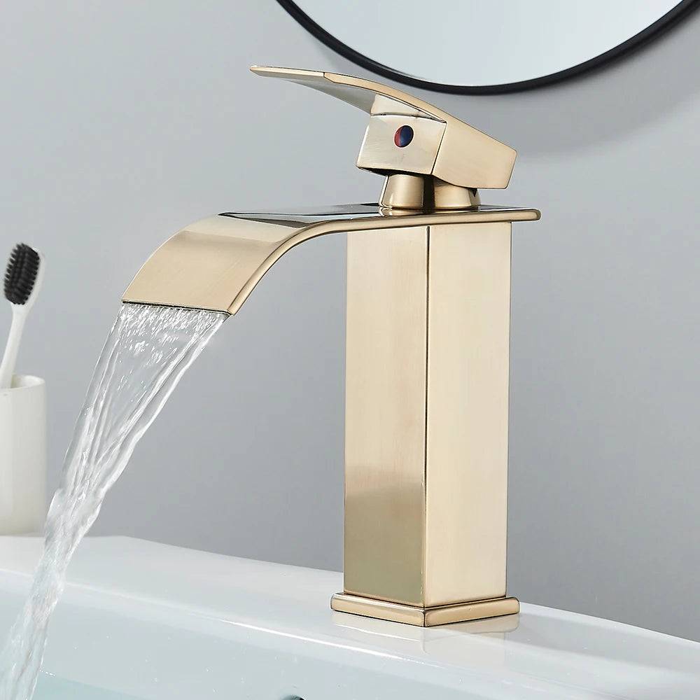 Rozin Basin Faucet Deck Mounted Single Lever Waterfall Tap