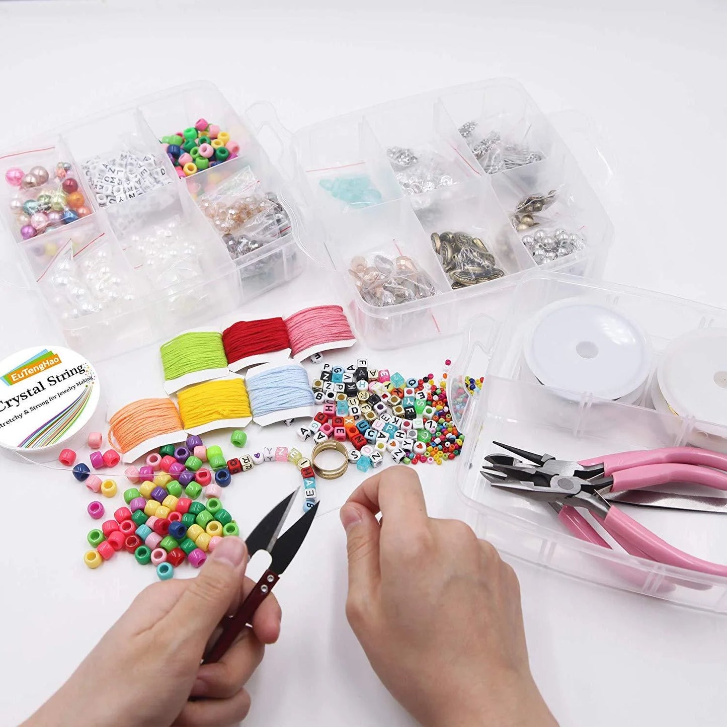 1171pcs Ultimate DIY Jewelry Making Kit - Complete Bead Assortment, Jewelry Charms, Findings, Spacer Beads, Wire, Cord, Pliers,
