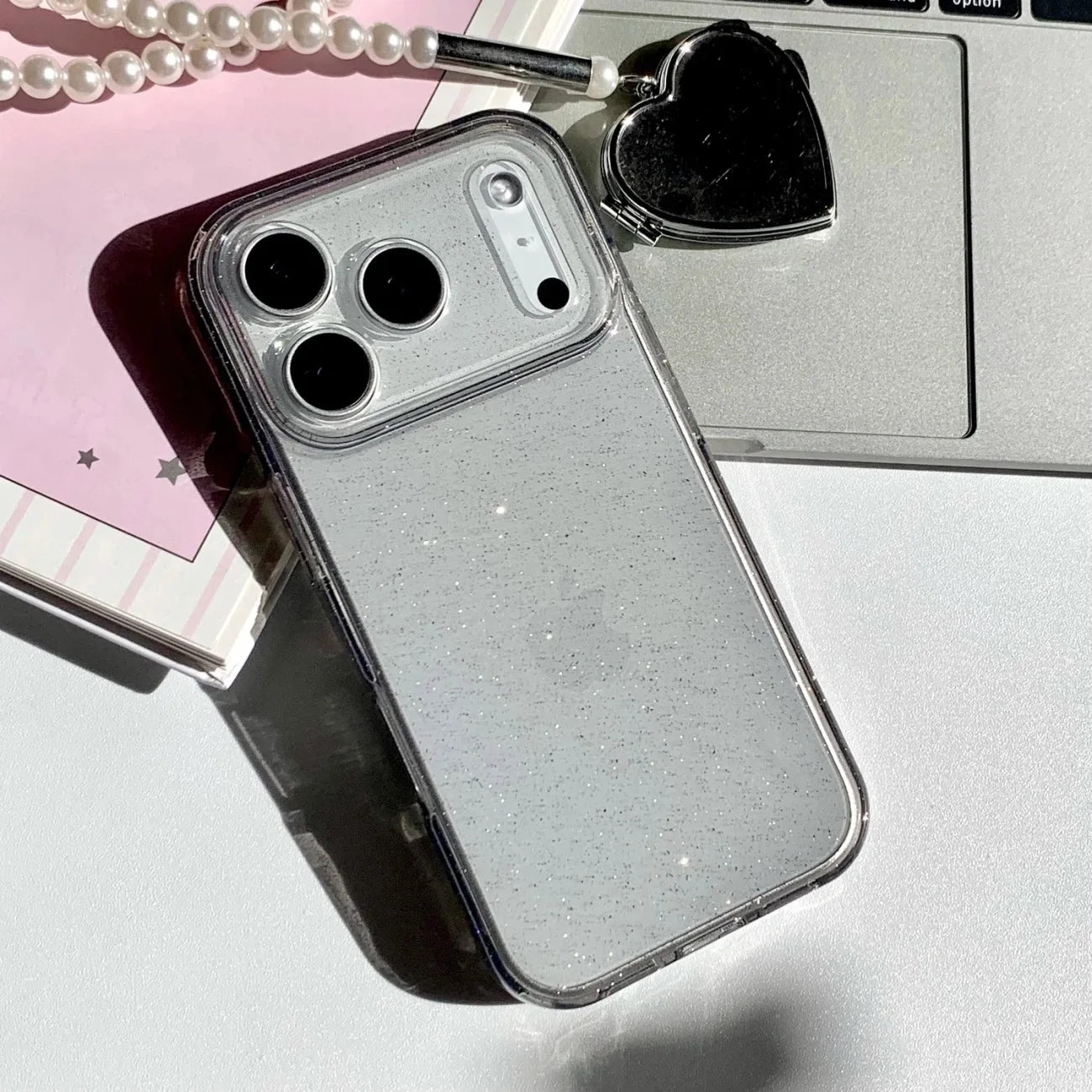 FUCHU Luxury Glitter Silicone Clear iPhone Case Pro Series