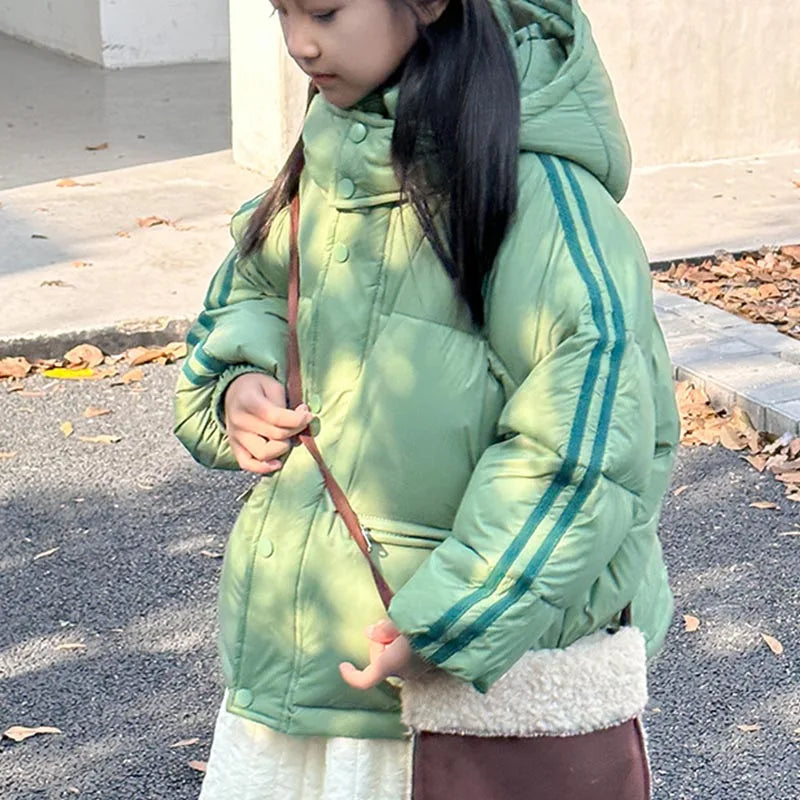 Guangdong Girls Hooded Down Jacket Warm Coat For Kids