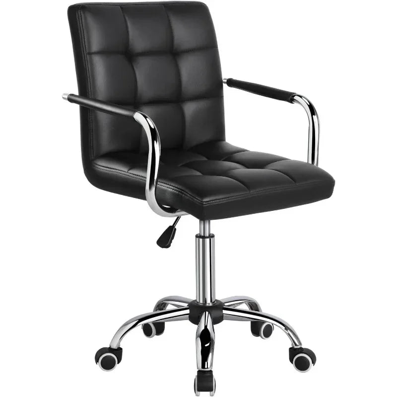 Desk Chair Office Chair With Arms Wheels Faux Leather