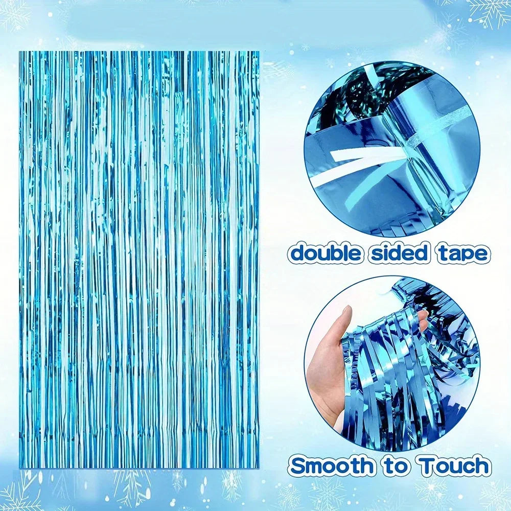 136pcs Snow and Ice Themed Latex Balloon Set for Winter Party Decorations Christmas Holiday Celebration