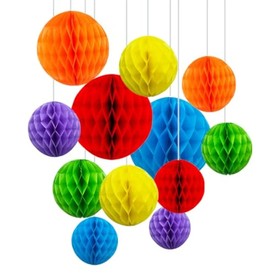 12Pcs 6" 10" Honeycomb Balls Decorations Hanging Tissue Paper Pom Poms for Birthday Wedding Party Decorations, Home Decor