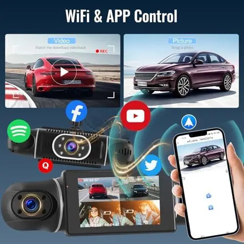 YTYIN NHOPEEW 4CH 360 Dash Cam Front Rear Side Recorder