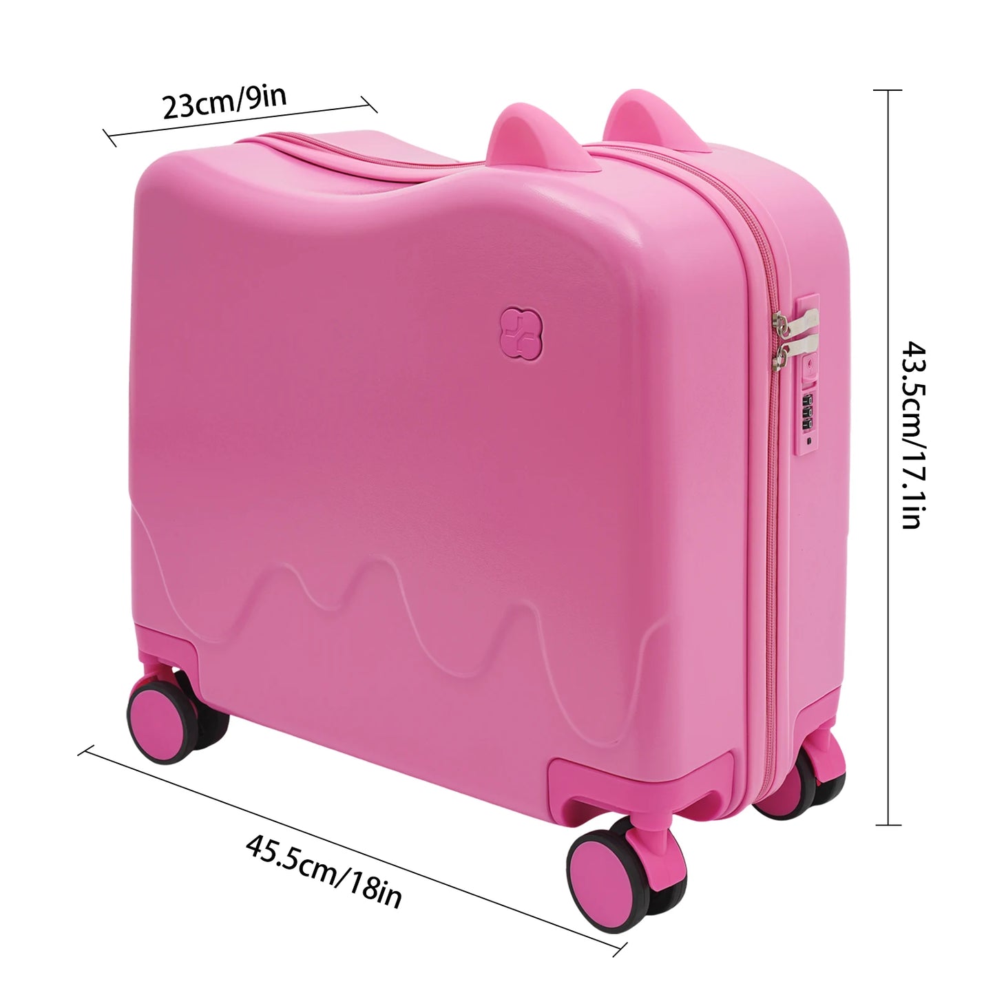 Kids Luggage Sit and Ride on Suitcase With Universal Wheels