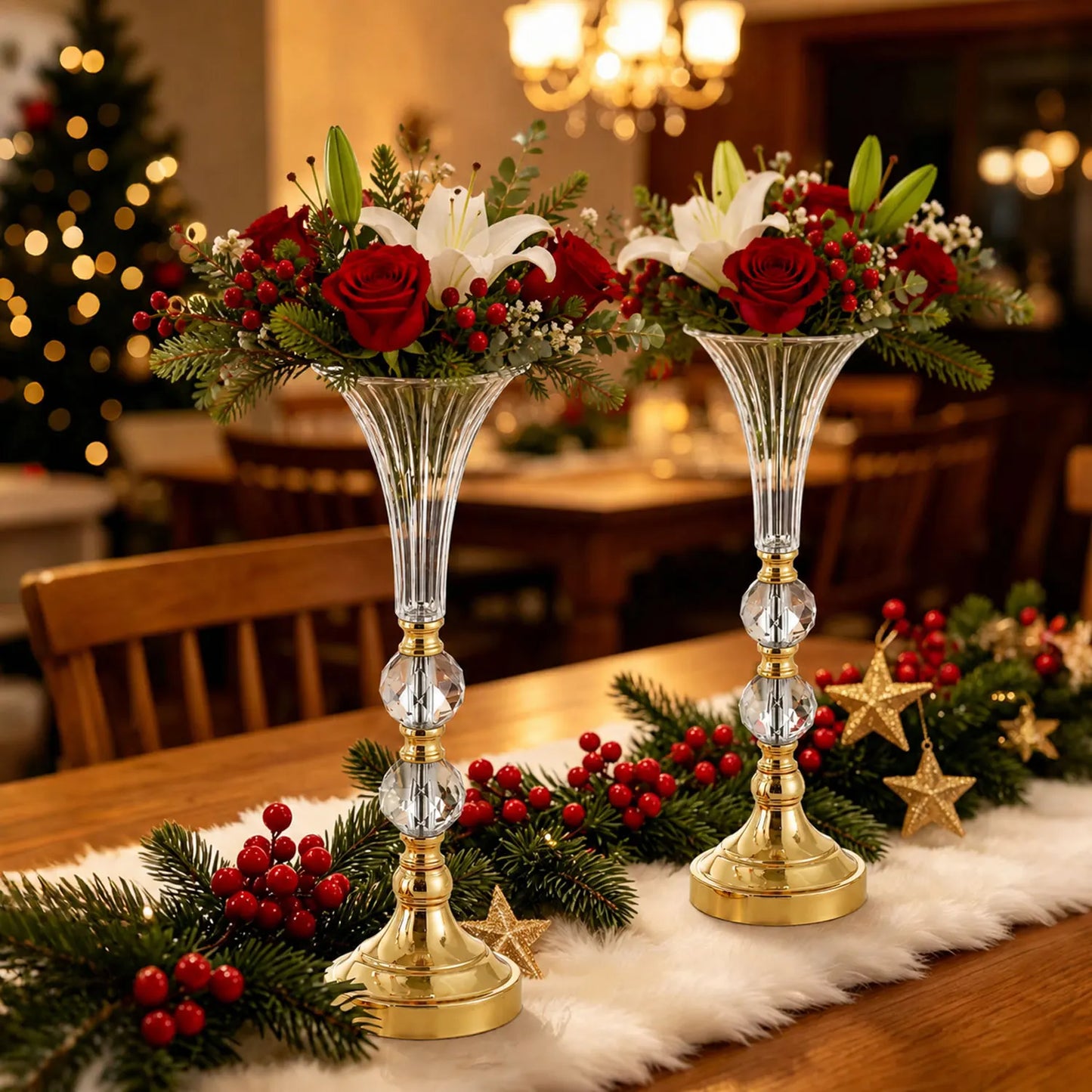 Acrylic Trumpet Vase Elegant Floral Centerpiece for Wedding Reception