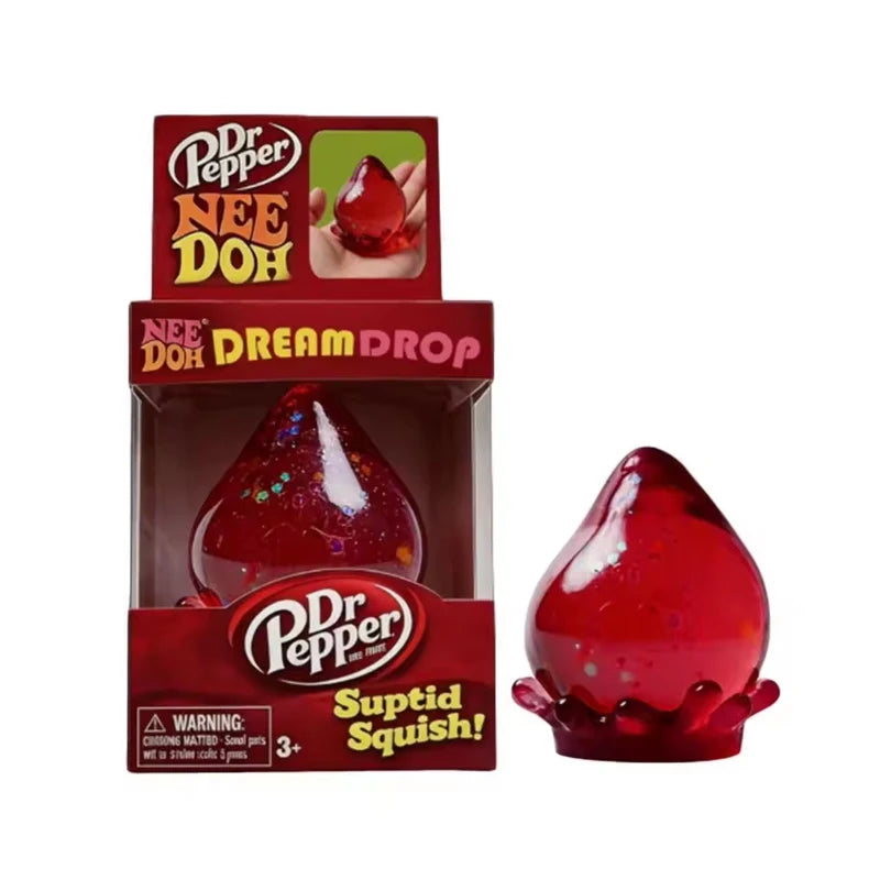 Glittery Waterdrop Shaped Squishy Sensory Toy For Stress Relief