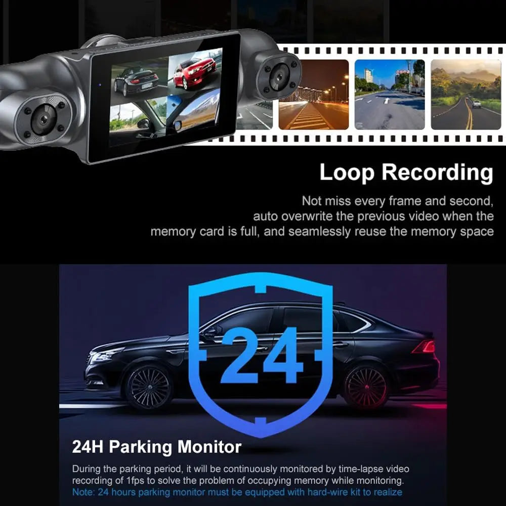 Kankeirr 4 Channel Dash Cam 360 Front Rear 2K Front