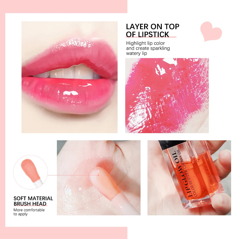 Glassy Shiny Lip Glow Oil Hydrating Lip Care Deep Nourishing Moisturizer Plump Fuller Lips Non Sticky Daily Lip Makeup Skincare Cosmetic