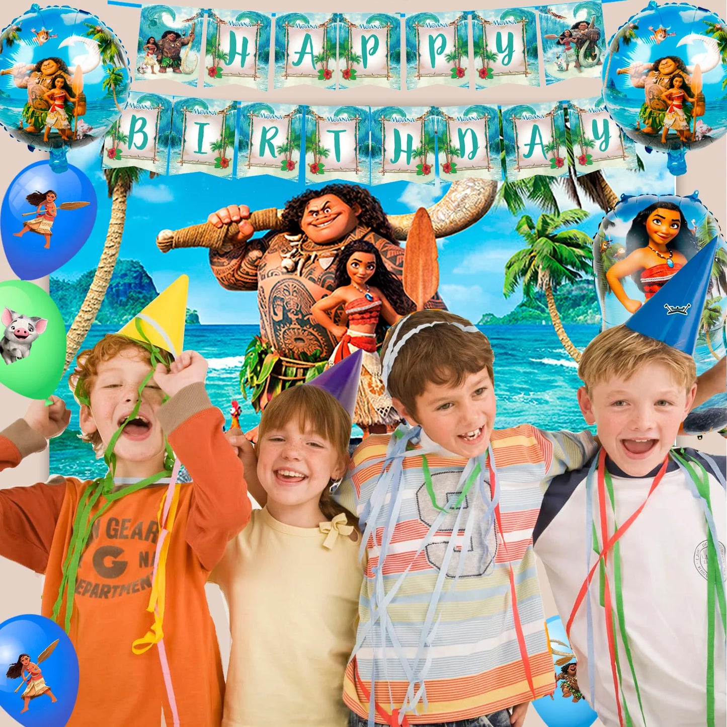 Fruitful Party Moana Birthday Party Supplies Set 85pcs