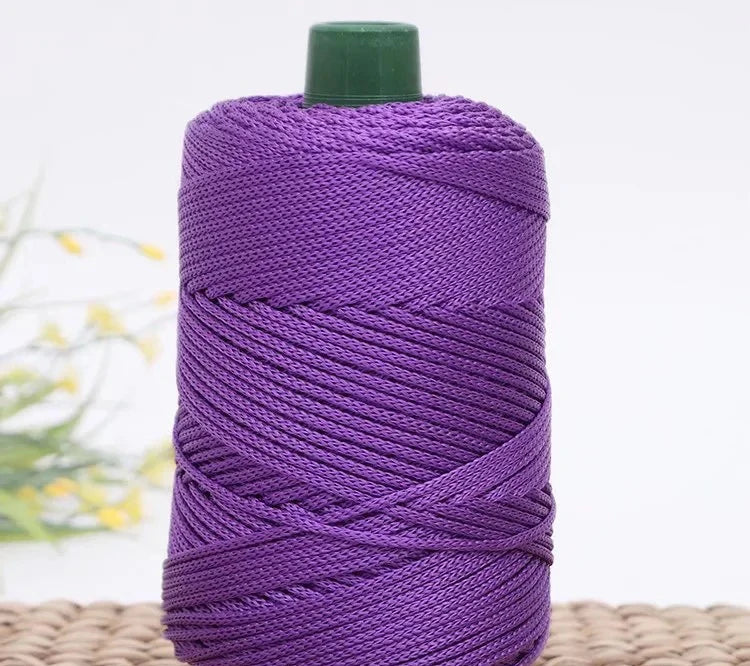 1 Pc 3MM Colorful Crochet Yarn Ice Rope 3mm Thread For DIY Hand Knitting Bag  Sun Hats Shoes Woven DIY Hook Cushion Silk Medium