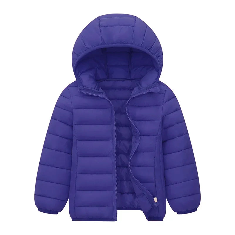 BOTEZAICN Kids Hooded Down Jacket Winter Outerwear Zipper Coat