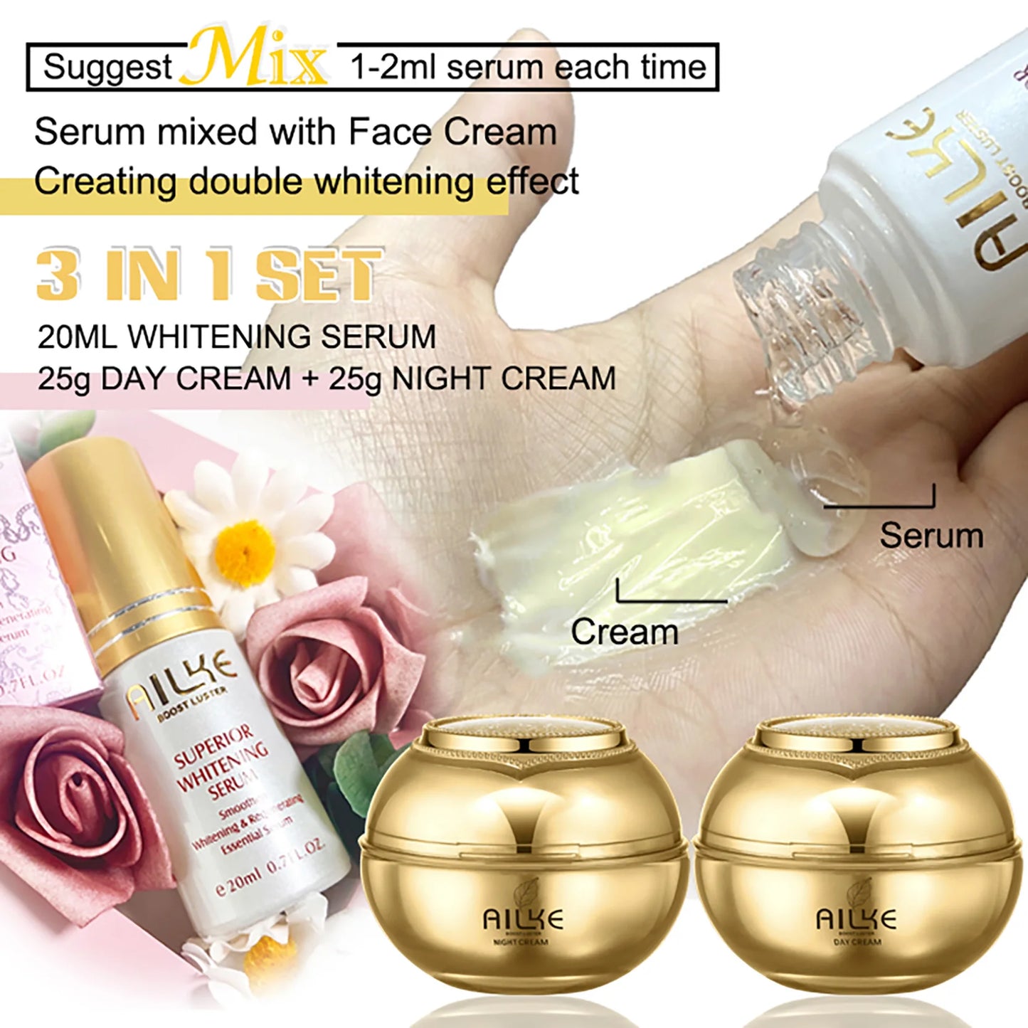 AILKE Collagen Lightening Face Care Set Moisturizing Even Skin Tone