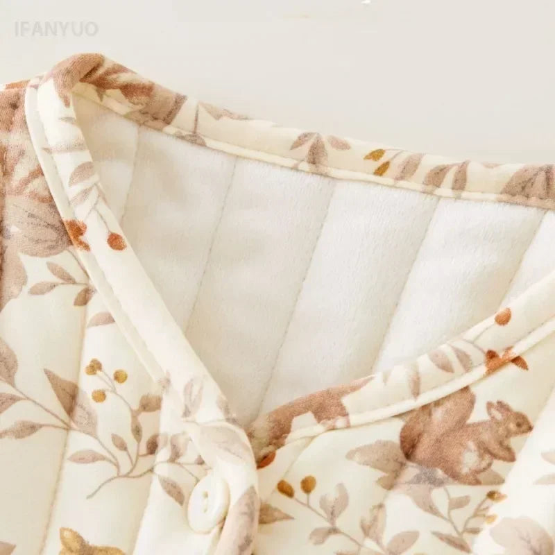 CN Kids Velvet Jacket Nordic Style Warm Lined Coat