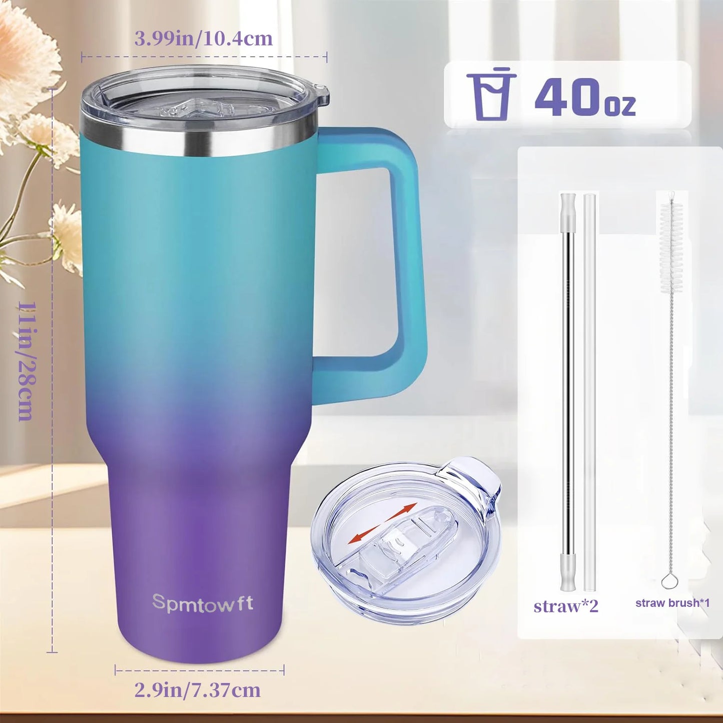 Double Wall Stainless Steel Insulated Tumbler With Handle