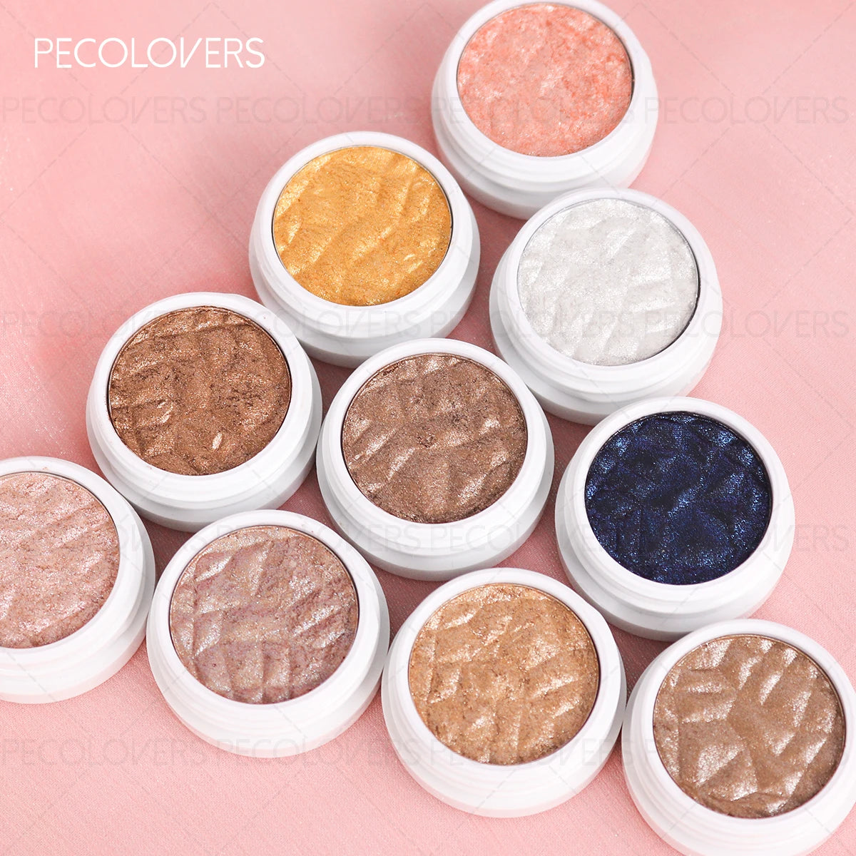 10PCS/SET Glitter Highlight Eyeshadow Palette Mashed Potatoes Texture Lasting Shimmer Illuminator Brighten Highlighter Eye Cosmetic