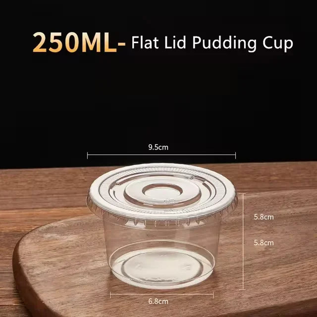 Disposable Salad Cups With Dome Or Flat Lids Transparent Plastic