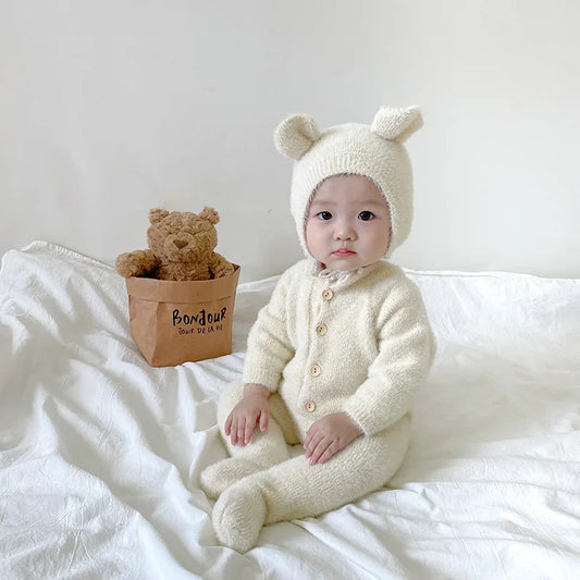 Cantree Baby Winter Romper With Hat Jumpsuit Newborn Unisex
