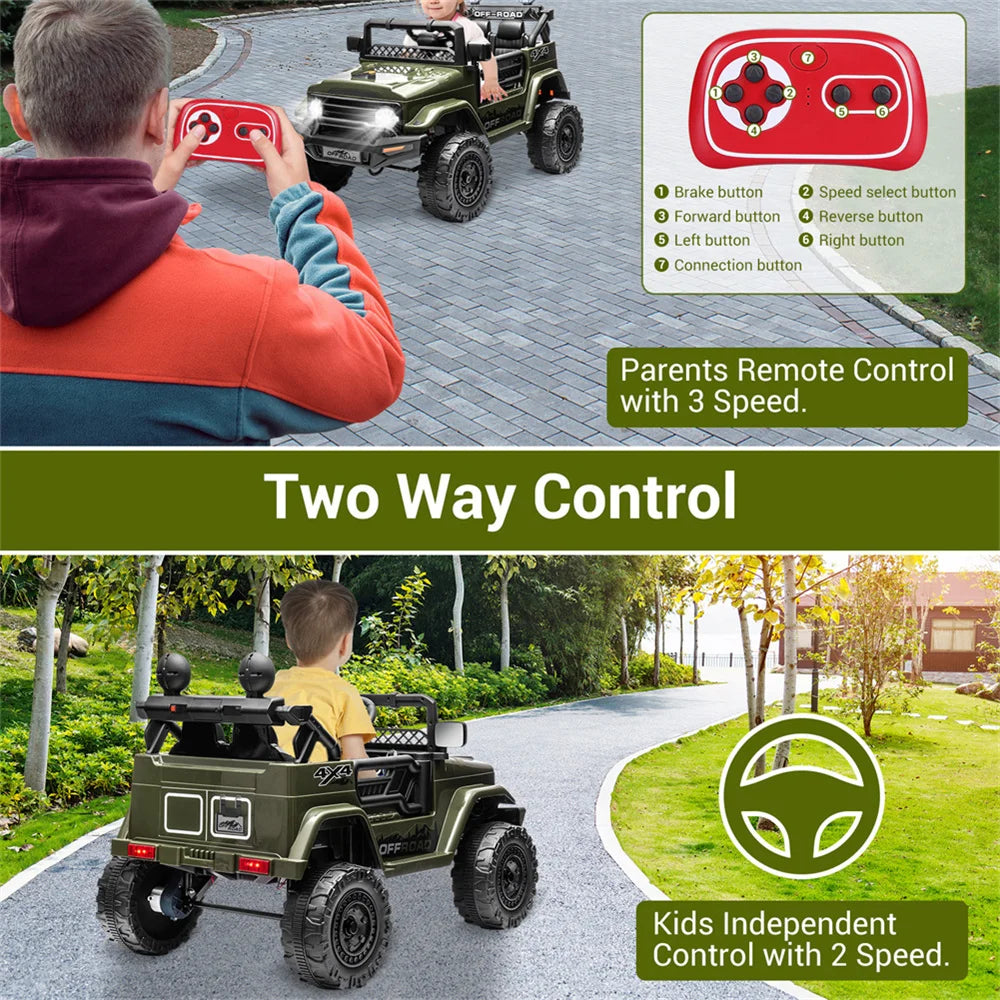 Ride On Kids 12V 2Seater Remote Control Electric Toy Truck
