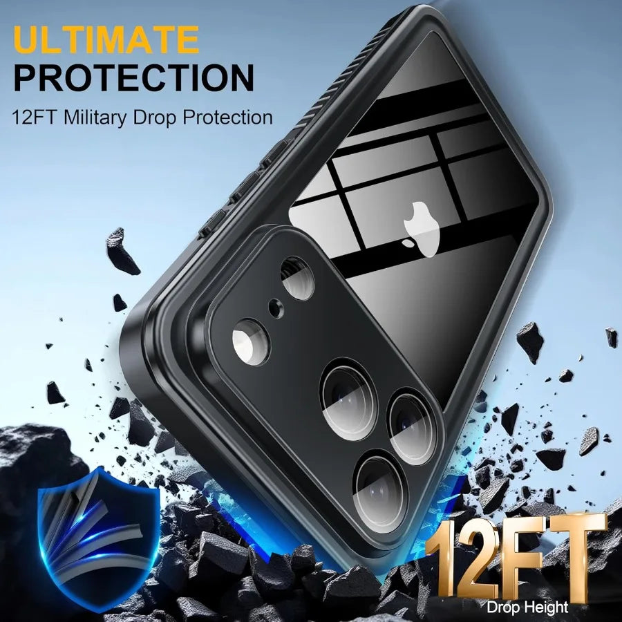 High-concerned IP68 Waterproof iPhone 17 Pro Case with Screen Protector