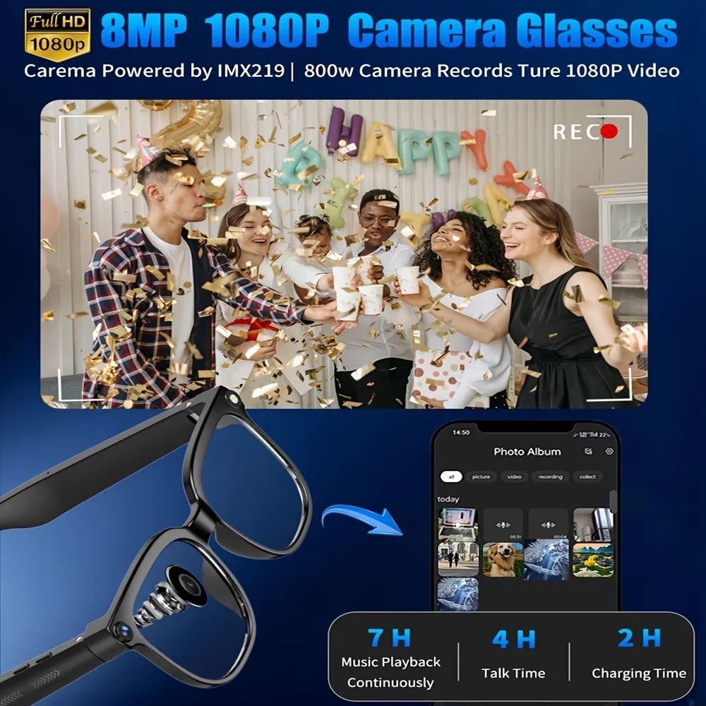 Giinova AI Smart Video Glasses With 8MP Camera And 4K Recording