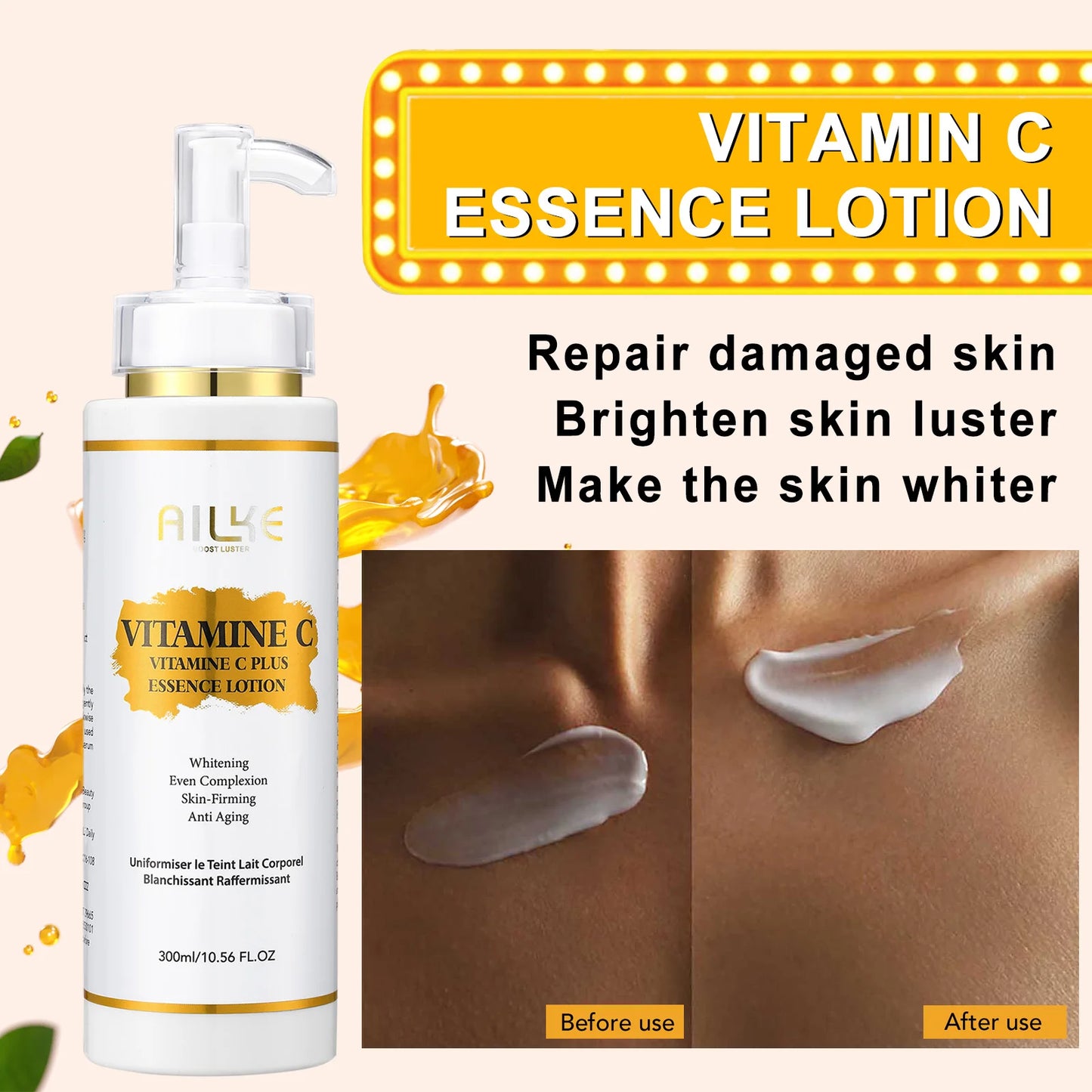 AILKE Lightening Body Cream With Vitamin C Hyaluronic Acid