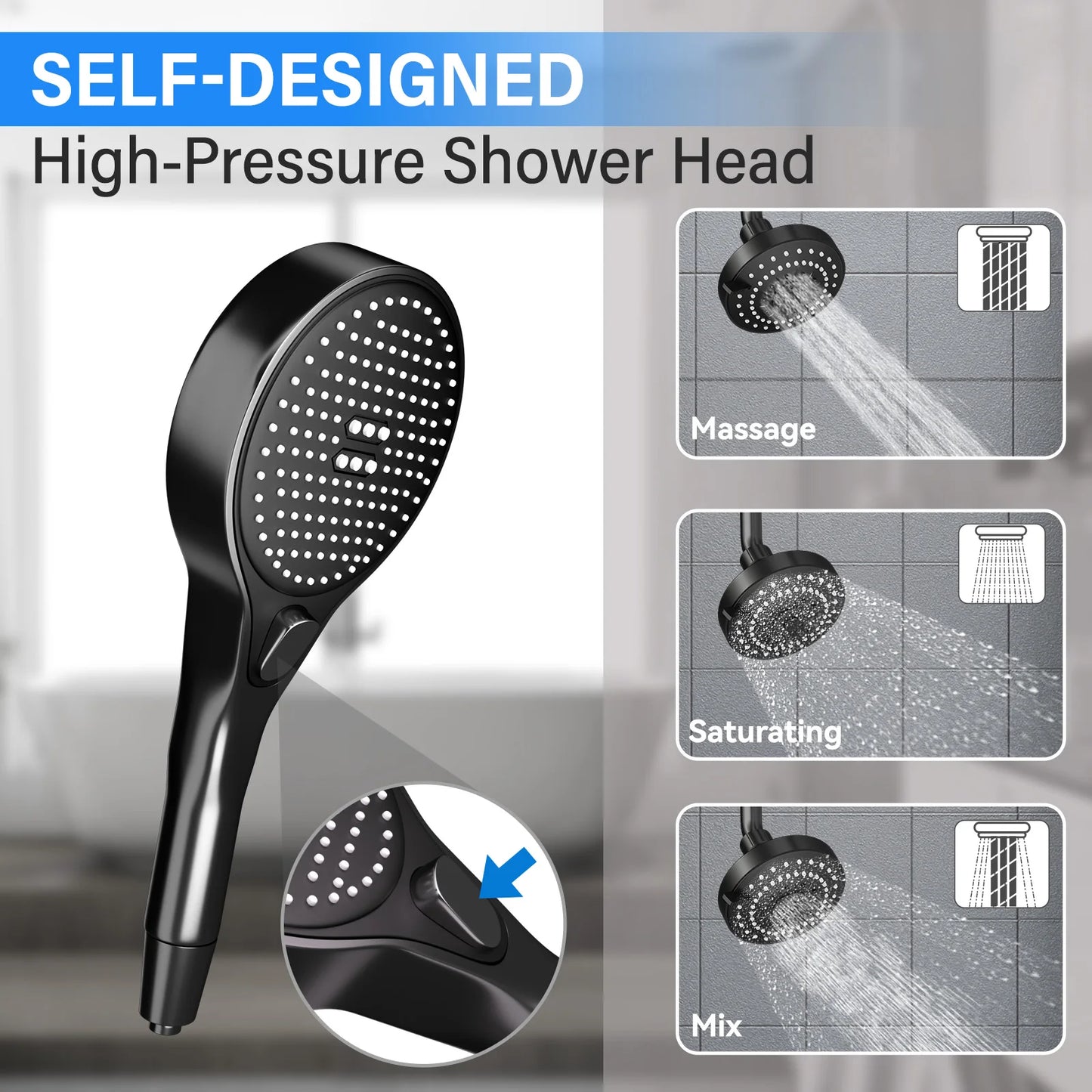 Tandem Dual Shower Head for Couples High Pressure
