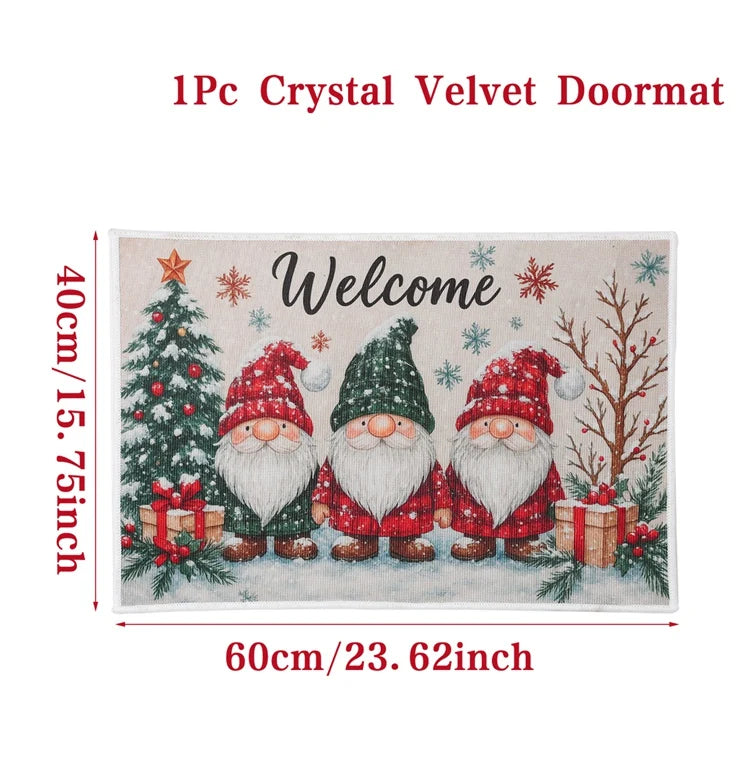 PATIMATE Christmas Welcome Doormat Outdoor Carpet For Home