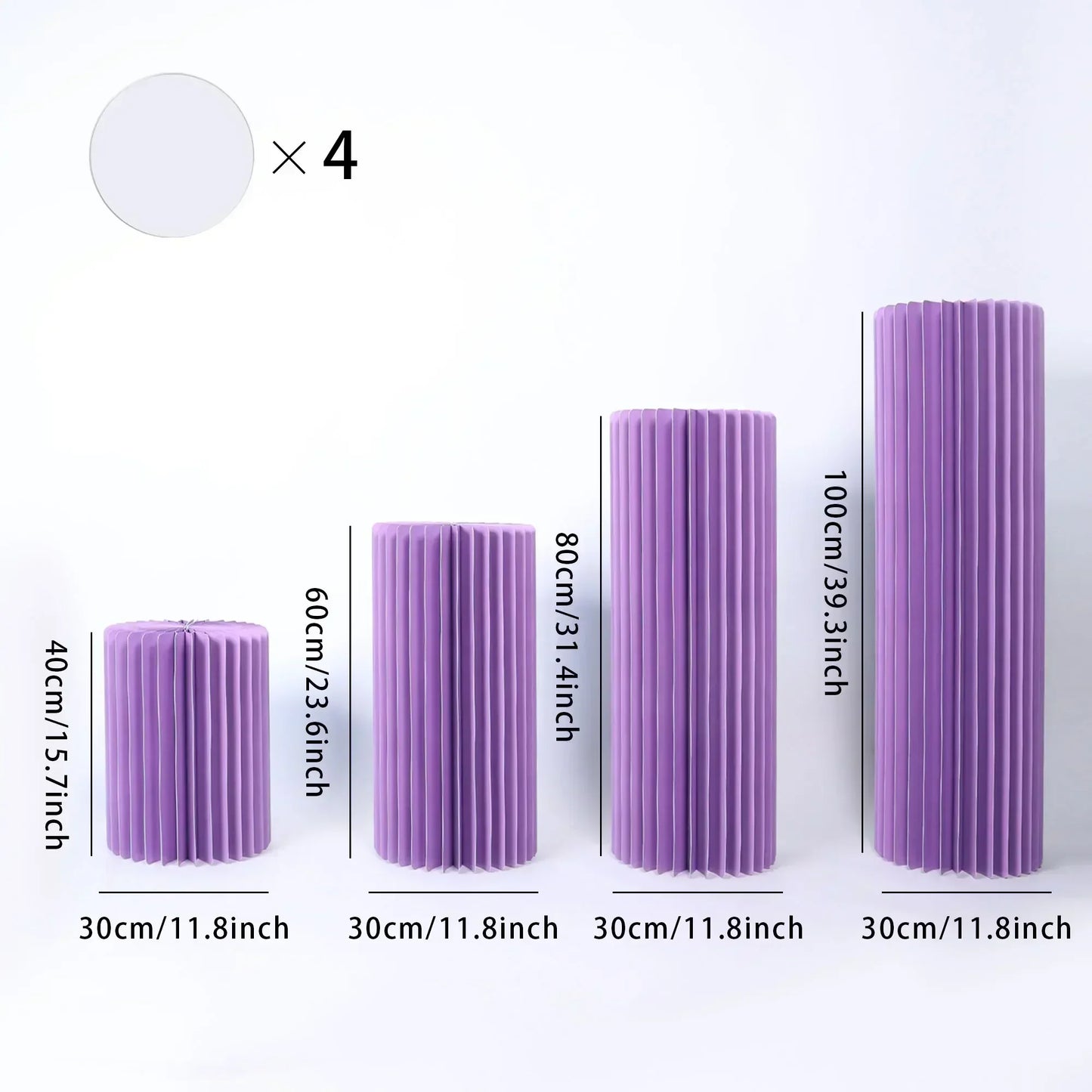 Foldable Paper Columns Cylinder Stands for Wedding and Party Decor