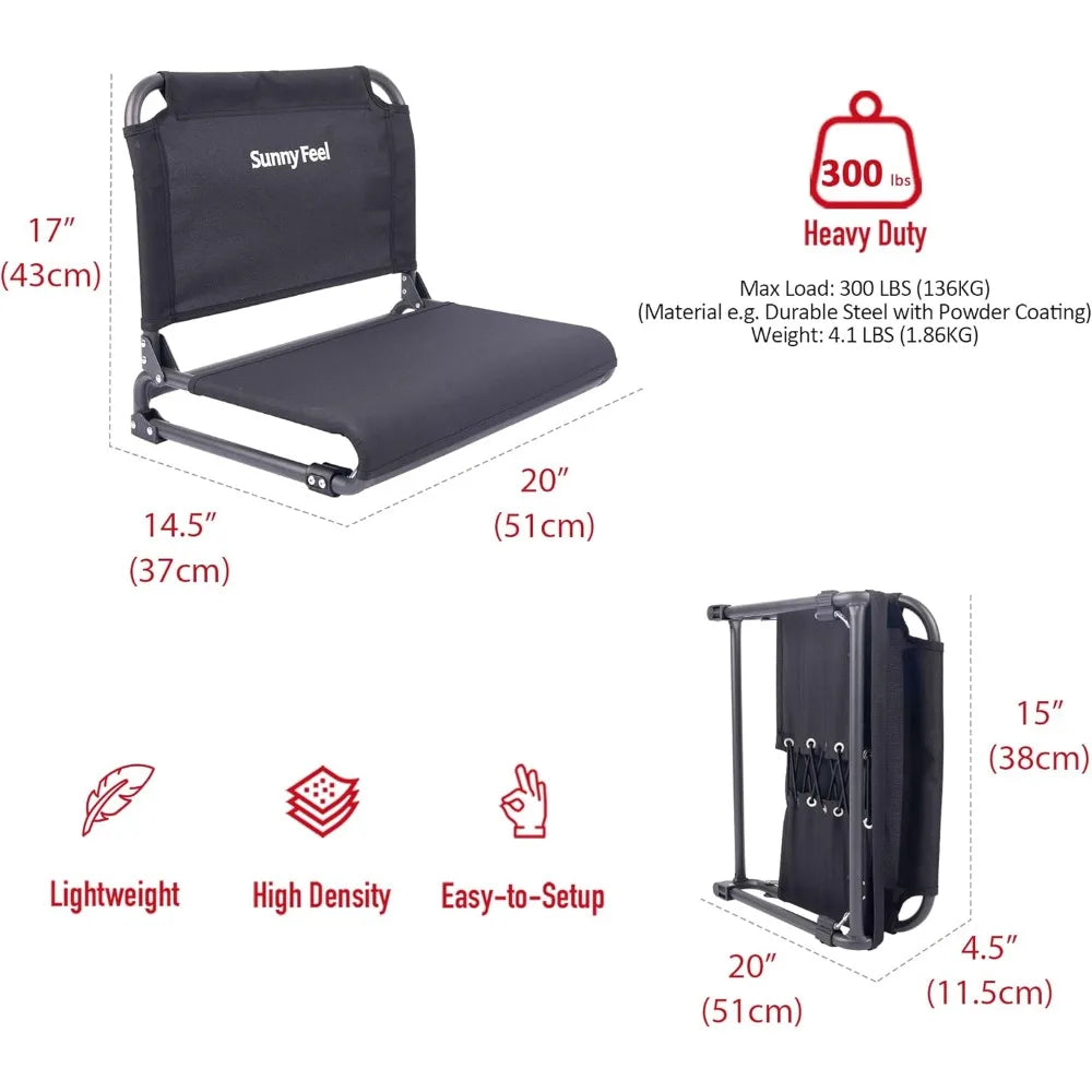SUNNYFEEL Stadium Bleacher Seat With Back Support Portable