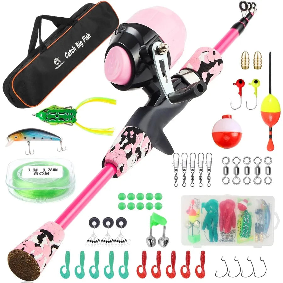 Hignconcerned Portable Telescopic Fishing Rod And Reel Kit