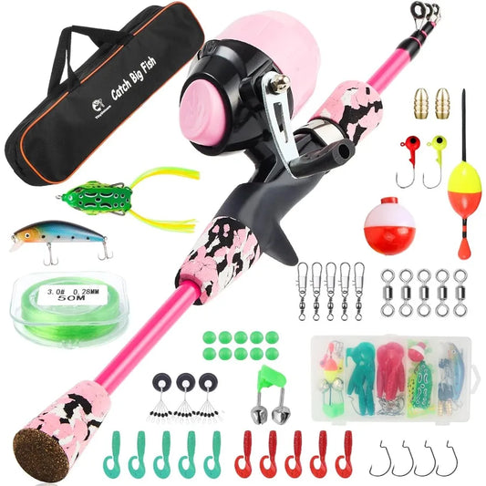 Hignconcerned Portable Telescopic Fishing Rod And Reel Kit