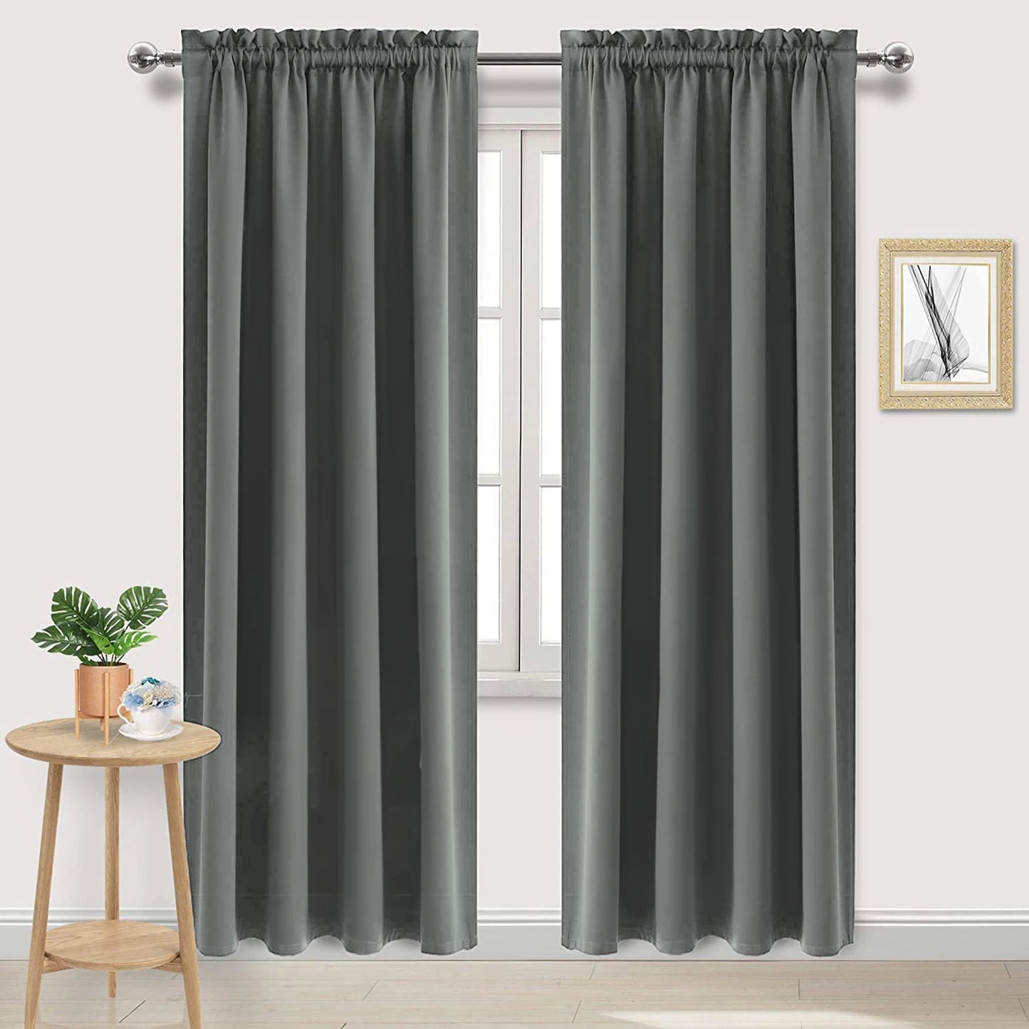 1 Panel Blackout Curtain Thermal Insulated Light Reducing Grommet Window Panel for Living Room and Bedroom