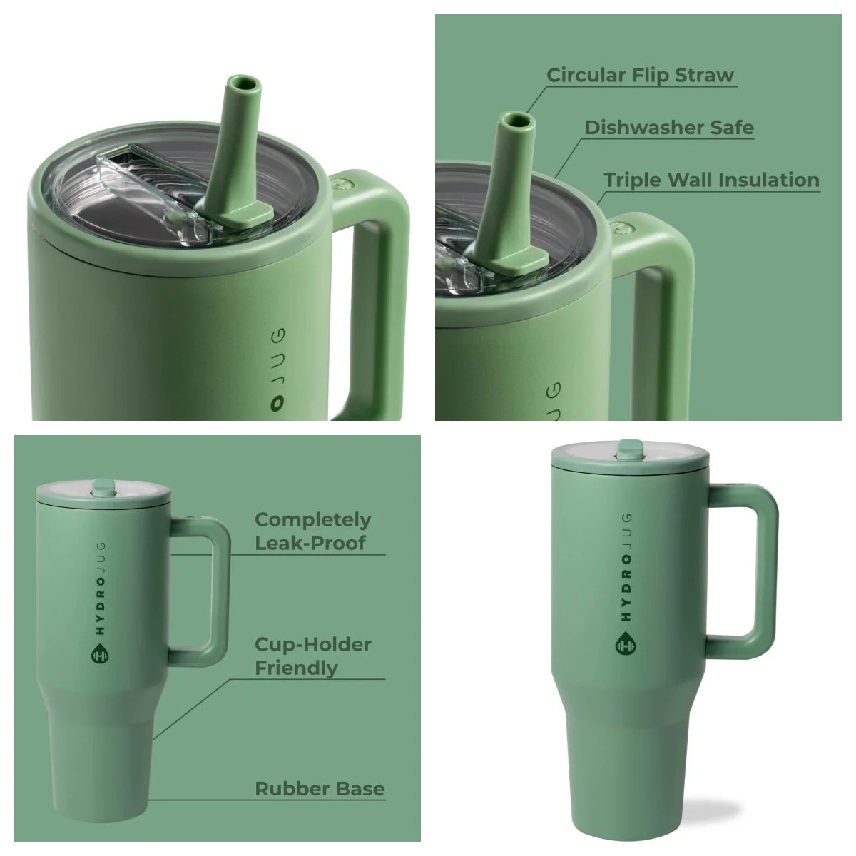 Insulated Stainless Steel Travel Water Bottle With Flip Straw And Handle