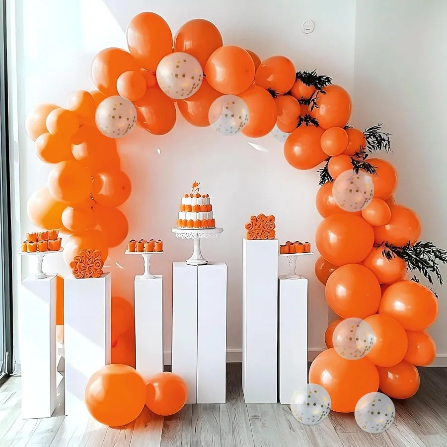 150 Pcs Orange Balloons Mixed Sizes 18 12 10 5 Inch Latex Balloon Arch Kit With Instructions For Birthday Party