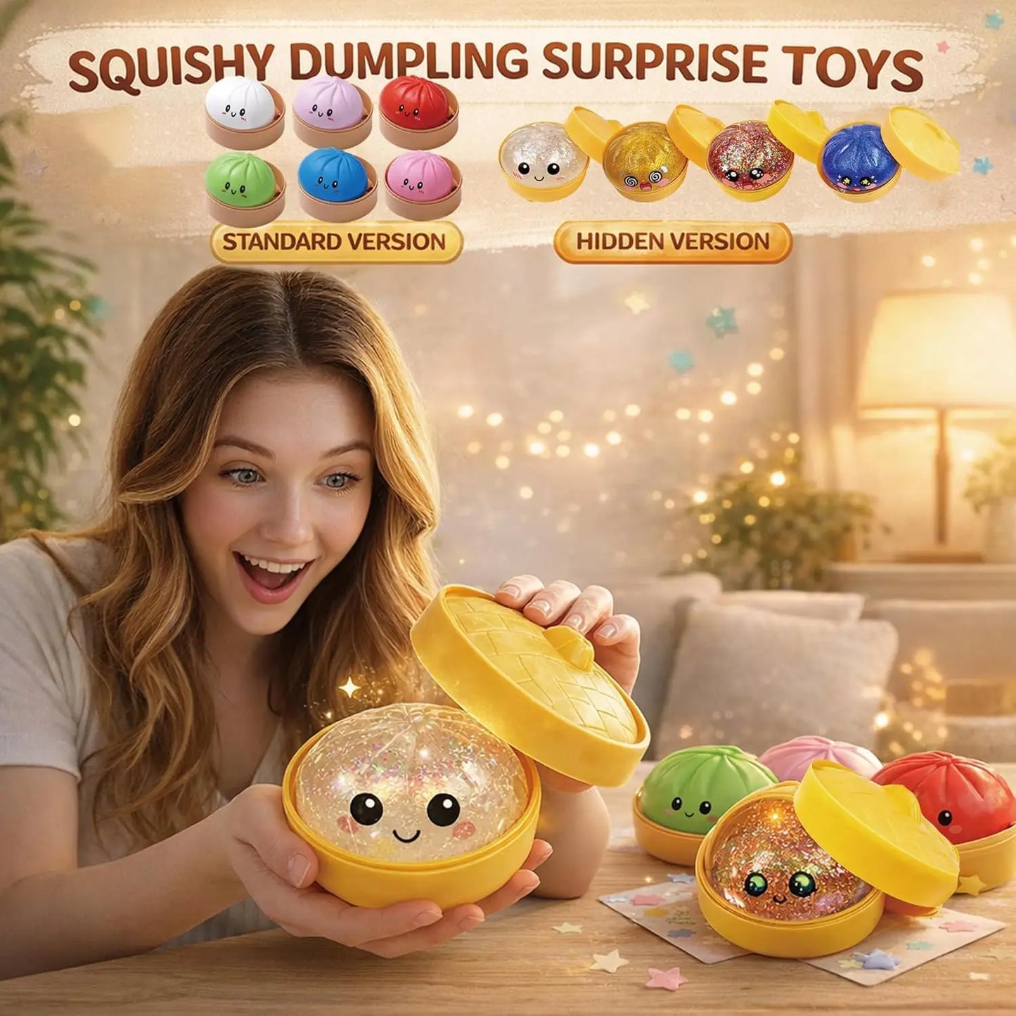 Glitter Dumpling Squishy Mystery Box Random Gift Surprise