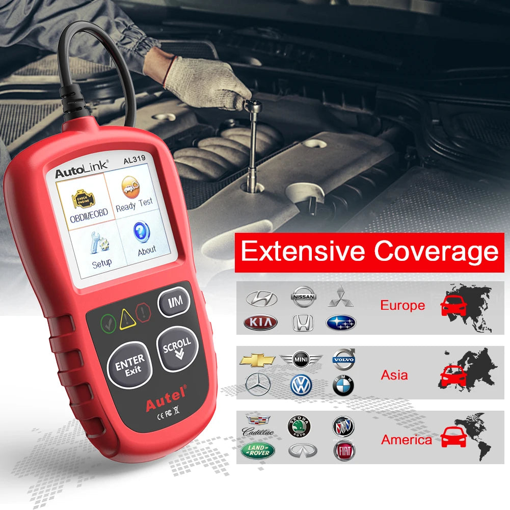 Autel AL319 OBD2 Code Reader Car Diagnostic Tool OBDII Scanner
