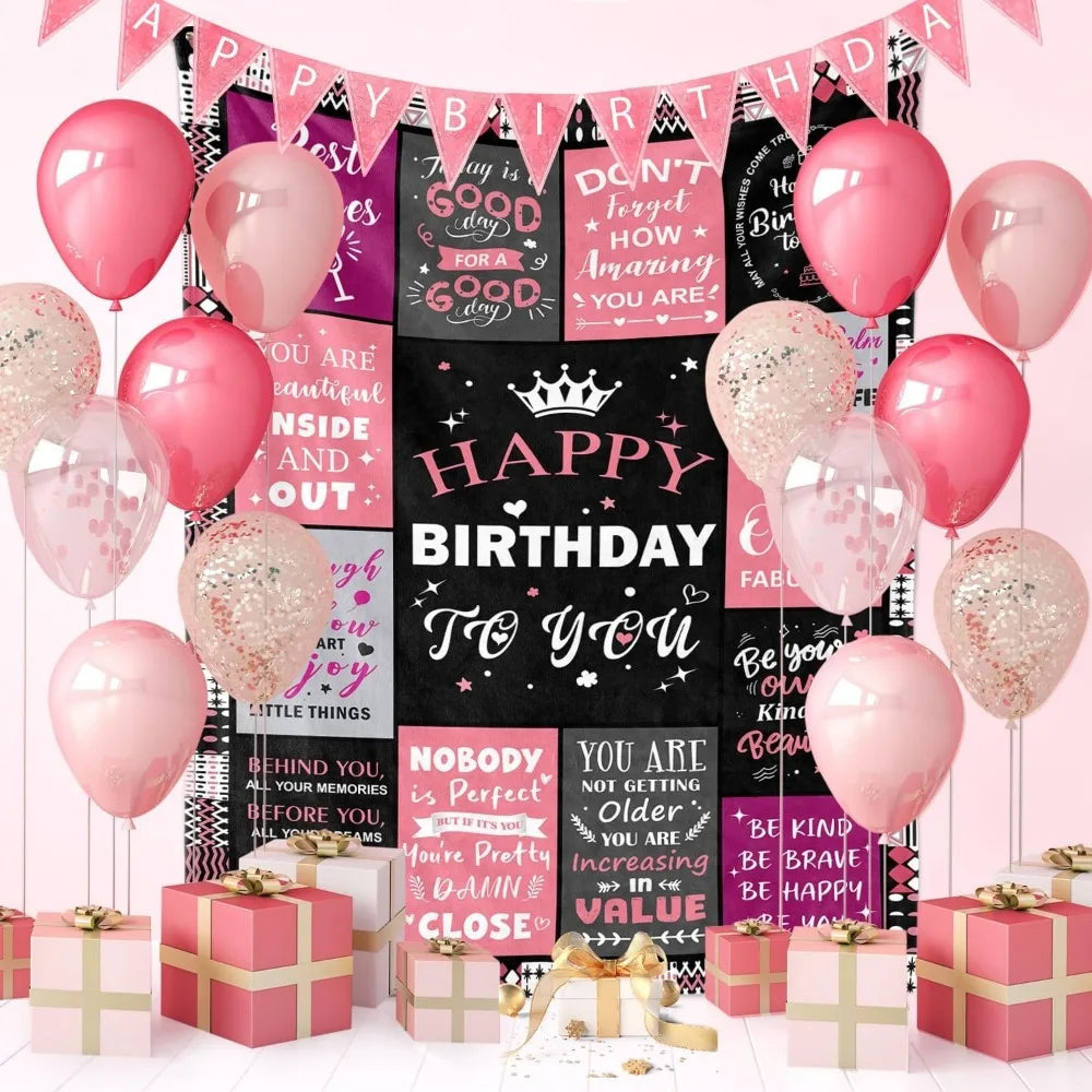 Color Birthday Blanket Gift For Women Happy Birthday Gift