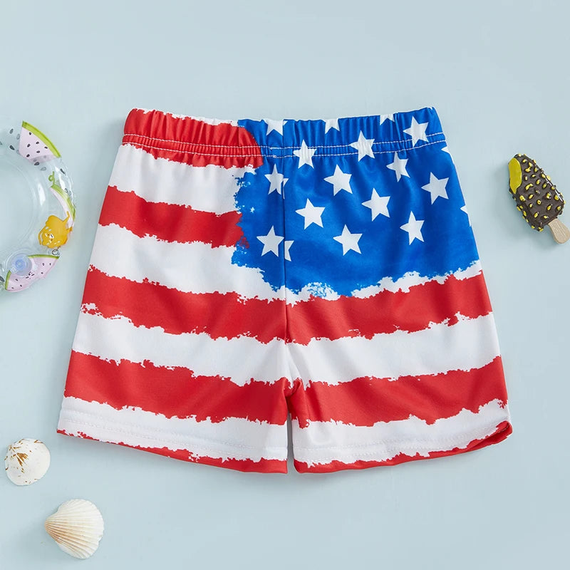 Independence Day Boys Swim Trunks Stars and Stripes