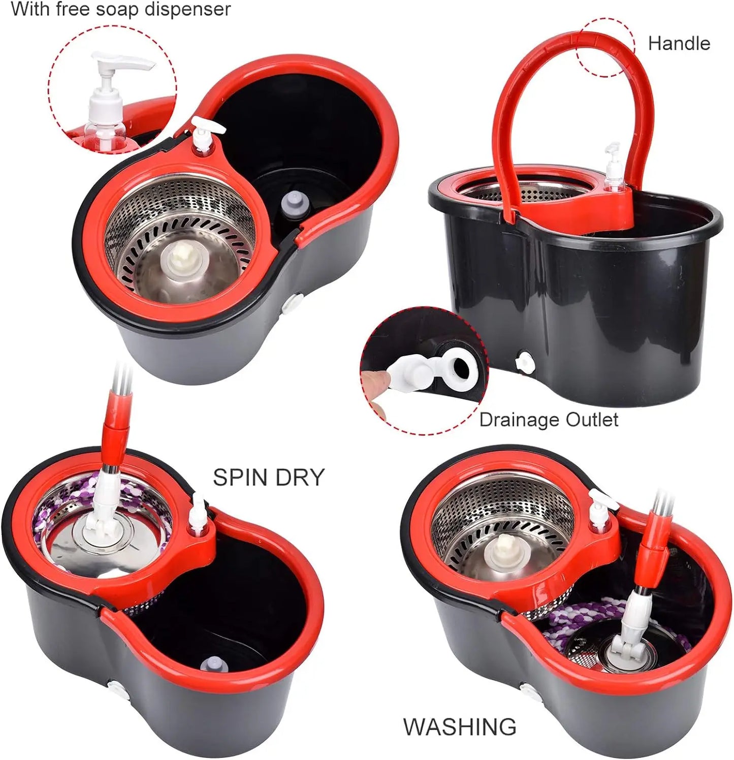 Zhejiang Spin Mop Bucket Set With Wring System For Floors